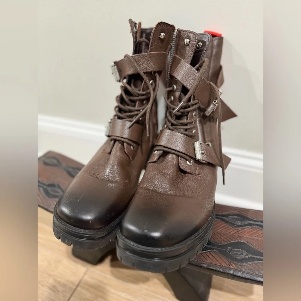 Charles by Charles David Dark Brown Leather Boots - Picture 5 of 12